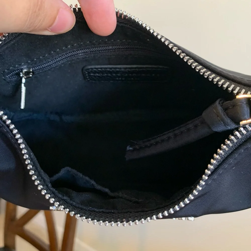 Brandon Blackwood Black Shoulder Bag with Gold Logo